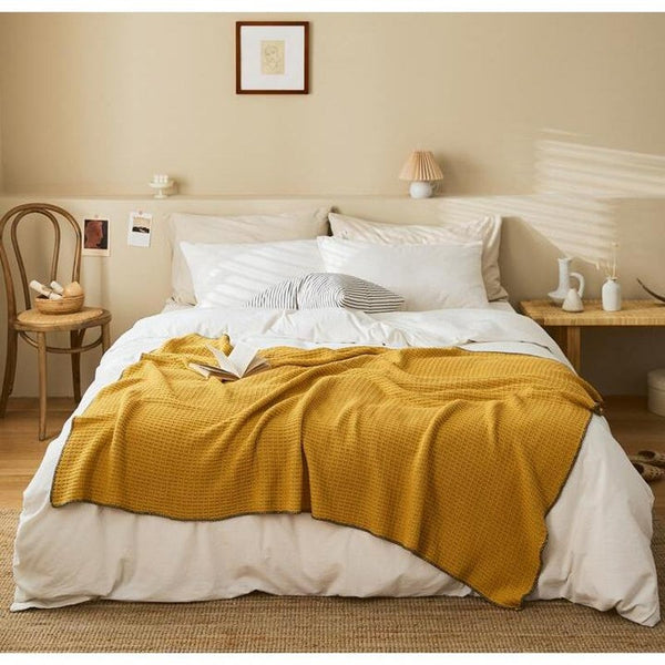 130 X 160Cm Cozy Throw Blankets Dijon Yellow