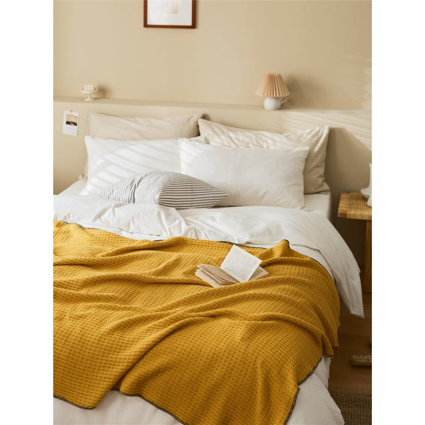 130 X 160Cm Cozy Throw Dijon Yellow Blankets
