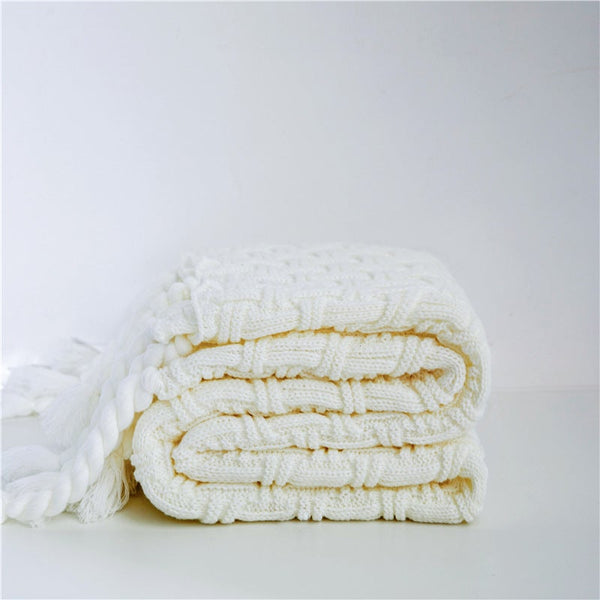 130 X 160Cm Throw Thread Blanket Bedcover With Tassel For Sofa Blankets