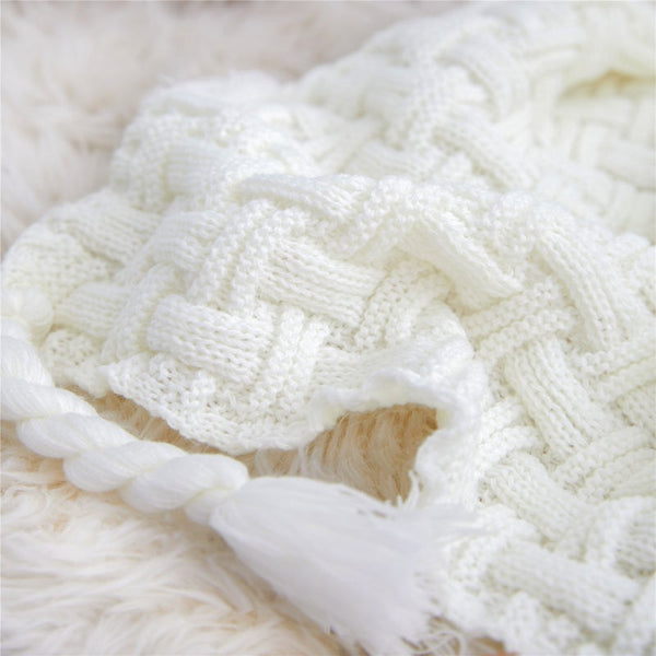 130 X 160Cm Throw Thread Blanket Bedcover With Tassel For Sofa Blankets