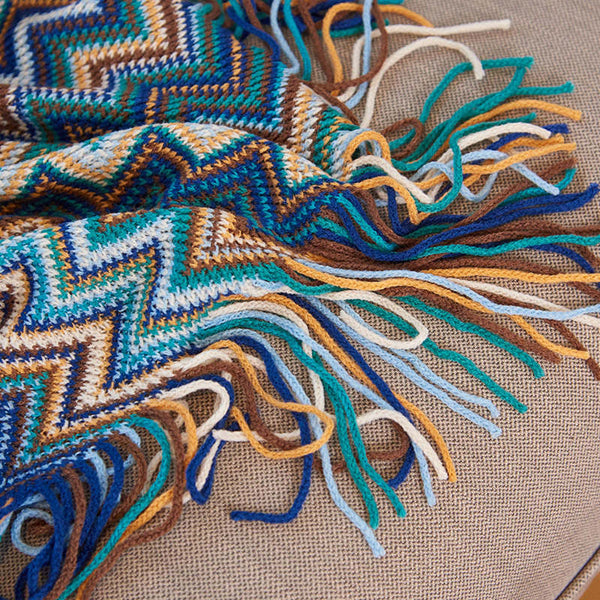 130Cm X 170Cm Warm Cozy Knitted Throw Blanket Blue Blankets