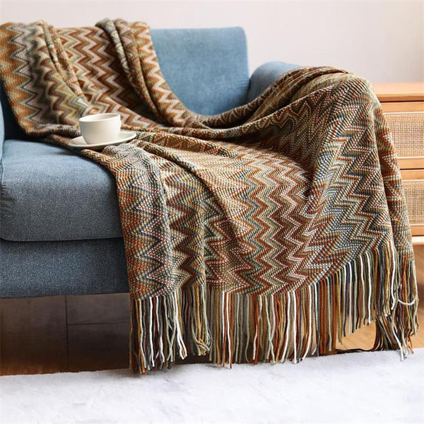 130Cm X 170Cm Warm Cozy Knitted Throw Blanket Brown