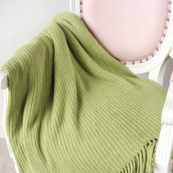 130Cm X 200Cm Warm Cozy Knitted Throw Blanket Green Blankets
