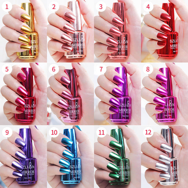 Mirror Silver Nail Polish Metal Colour Stainless Steel For Art Application Gel Nail Polish