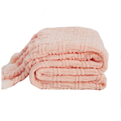 130 X 160Cm Cozy Throw Criss Cross Pattern Little One Pink Blankets