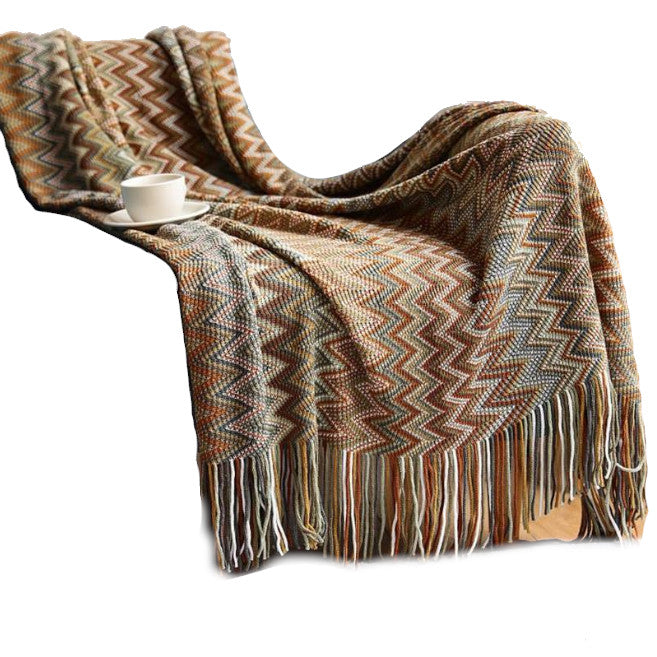 130Cm X 170Cm Warm Cozy Knitted Throw Blanket Brown Blankets