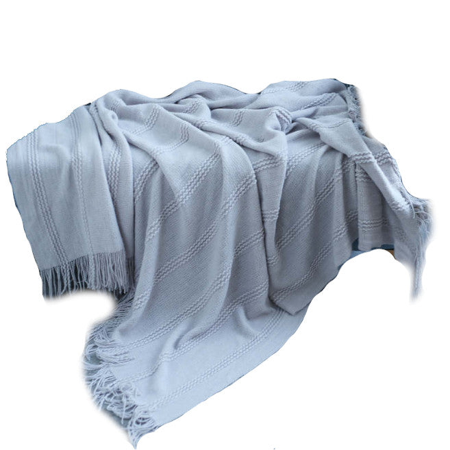 130Cm X 170Cm Warm Cozy Knitted Throw Blanket Cream Blankets