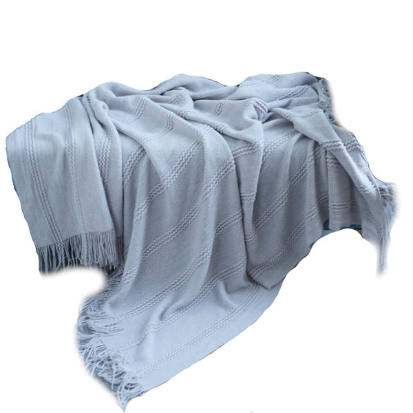 130Cm X 170Cm Warm Cozy Knitted Throw Blanket Cream Blankets