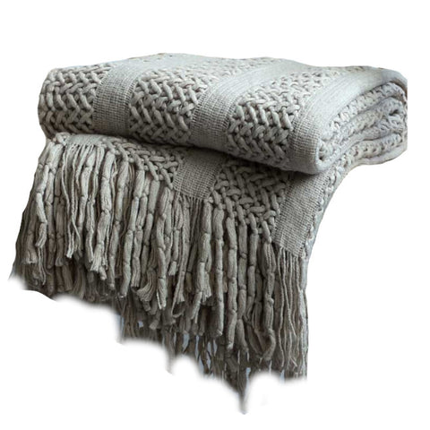 130Cm X 170Cm Warm Cozy Knitted Throw Blanket Beige