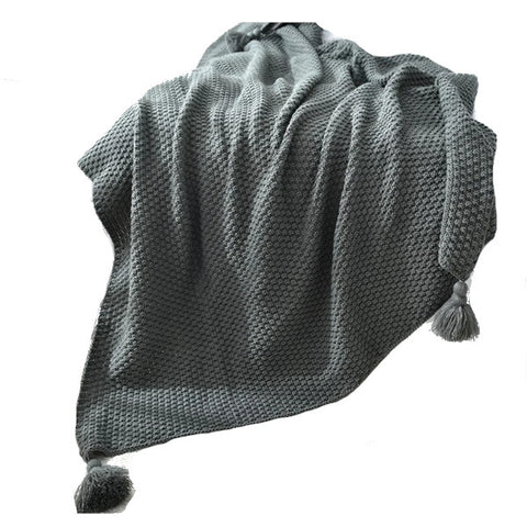 130Cm X 170Cm Warm Cozy Knitted Throw Blanket Grey