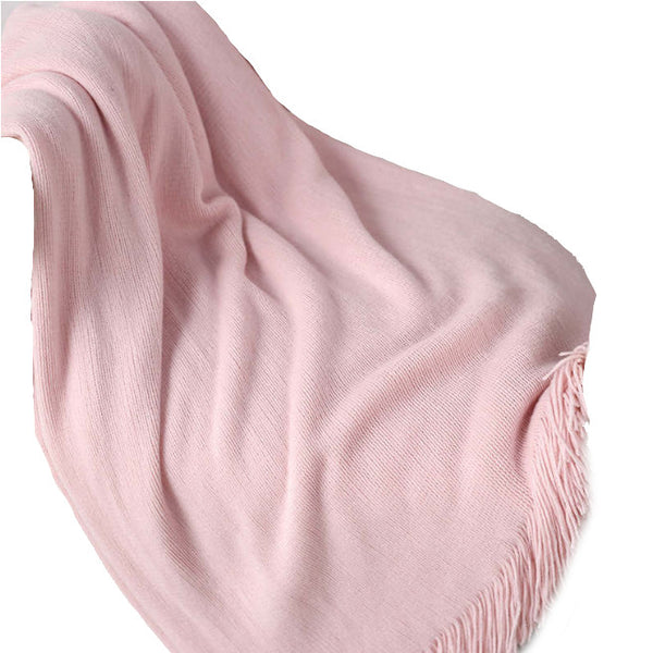130Cm X 200Cm Warm Cozy Knitted Throw Blanket Pink Blankets