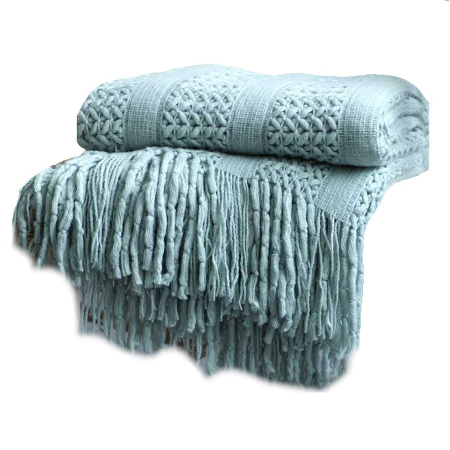 130Cm X 220Cm Warm Cozy Knitted Throw Blanket Teal Blankets