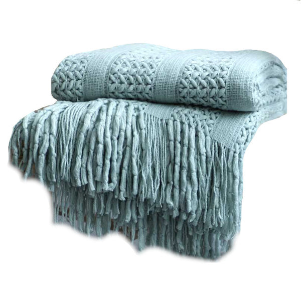 130Cm X 220Cm Warm Cozy Knitted Throw Blanket Teal Blankets