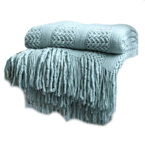 130Cm X 220Cm Warm Cozy Knitted Throw Blanket Teal Blankets