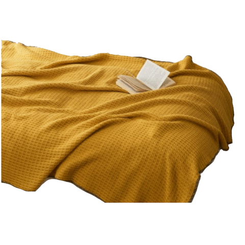 130 X 160Cm Cozy Throw Dijon Yellow Blankets