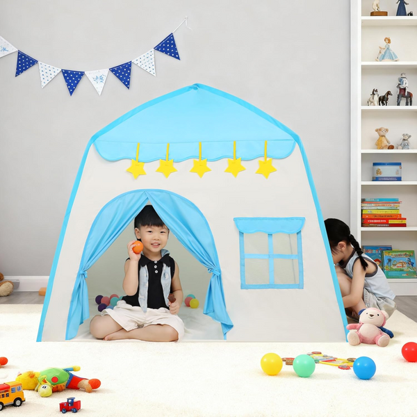 130Cm Kids Castle Tent Large Blue Play Tents