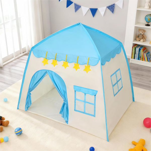 130Cm Kids Castle Tent Large Blue Play Tents