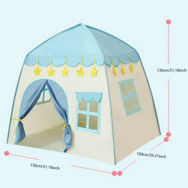130Cm Kids Castle Tent Large Blue Play Tents