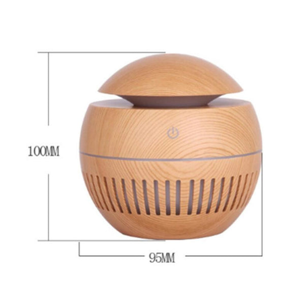 130Ml Wood Grain Humidifier Aromatherapy Machine Anti Dry Protection Desktop Mini Air Purifier