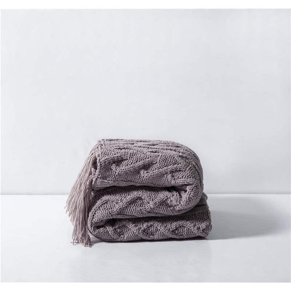 130Cm X 160Cm Warm Cozy Knitted Throw Blankets Grey