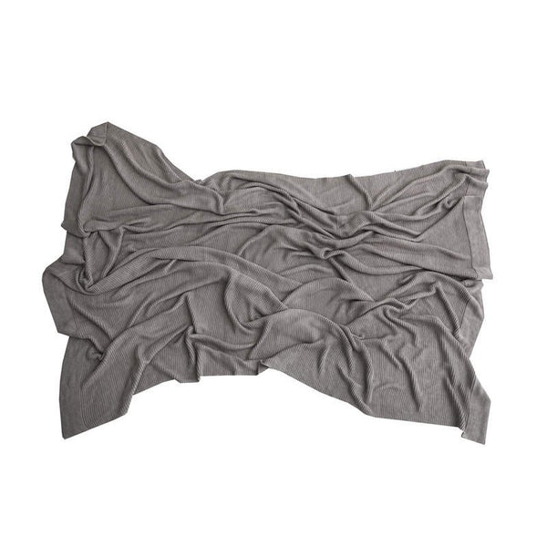 130Cm X 160Cm Warm Cozy Knitted Throw Grey Blankets