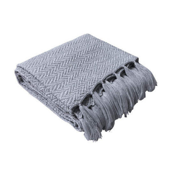 130Cm X 160Cm Warm Cozy Knitted Throw Grey Blankets