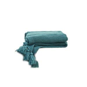 130Cm X 160Cm Warm Cozy Knitted Throw Blankets Green