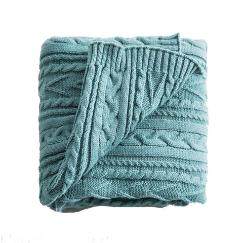 130Cm X 160Cm Warm Cozy Knitted Throw Blankets Teal