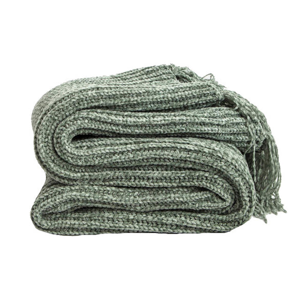 130Cm X 160Cm Warm Cozy Knitted Throw Green Blankets