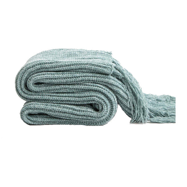130Cm X 160Cm Warm Cozy Knitted Throw Green Blankets