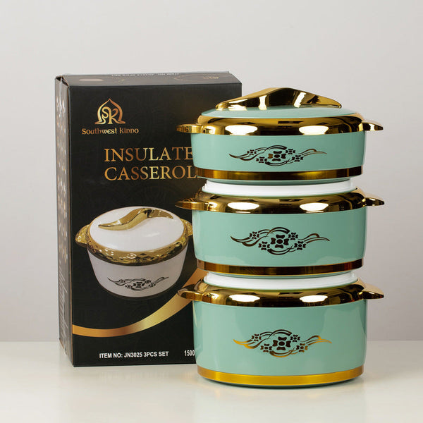 3 Piece Insulated Food Container Set (1.5L 2L 2.5L) Ideal For Ramadan Celebrations Weddings Family Gatherings & More Food Storage Containers
