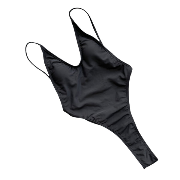 Womens One Piece Swimsuit Solid Color  Backless Bikini Swimwear