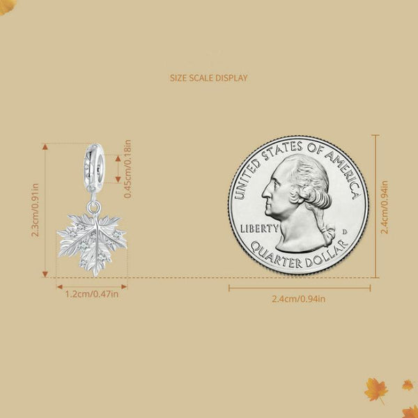 Veile Studios Silver Charm Original Maple Leaf Pendant S925 Bracelet Beads Decoration Bracelets