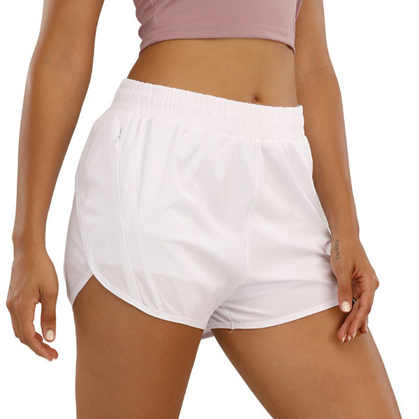 Summer Sports Shorts With Zipper Pockets Breathable Loose Outdoor Running Pants For Women Activewear Shorts