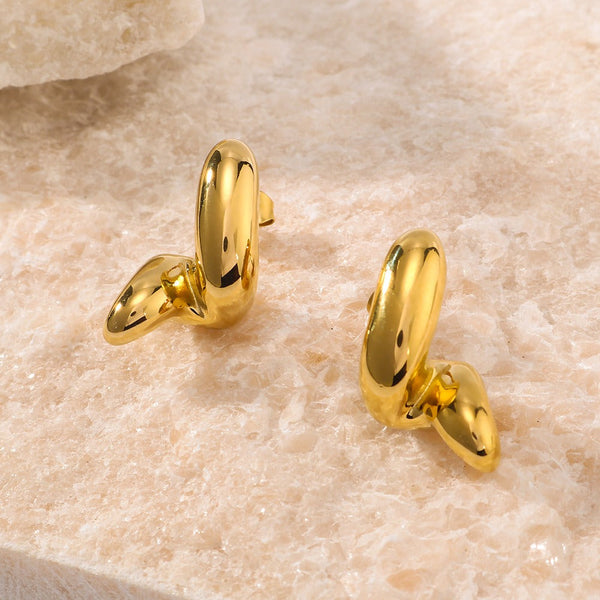 Veile Studios New Geometric Minimalist Design Bright Lines Stainless Steel Women Ladies Jewelry Earrings