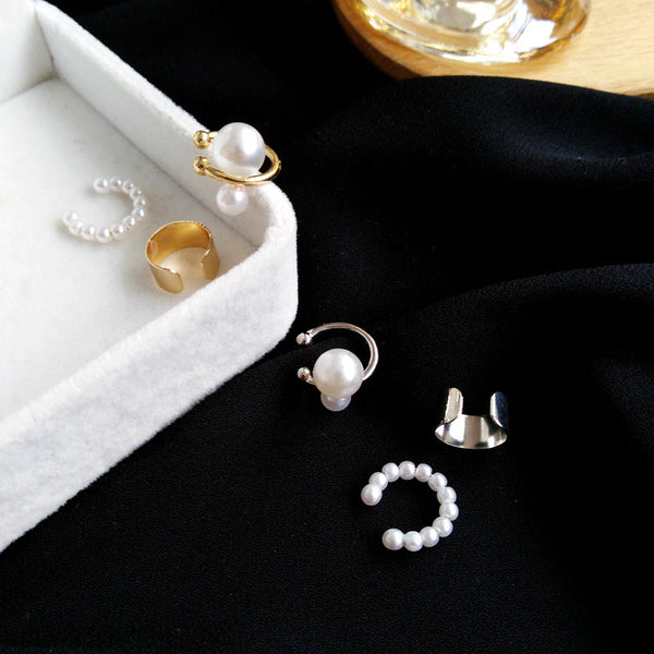 Veile Studios Retro Style Pearl Ear Bone Clip Without Piercing For Women High End Earrings