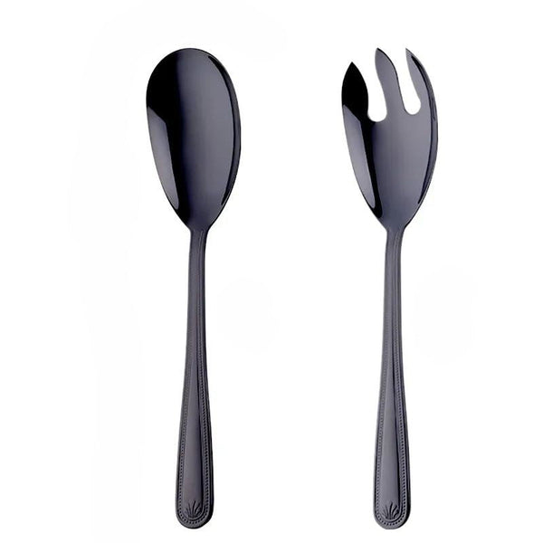 Black Stainless Steel Giant Salad Spoon And Fork Set Kitchen Dining Bar Serving Utensils & Sets