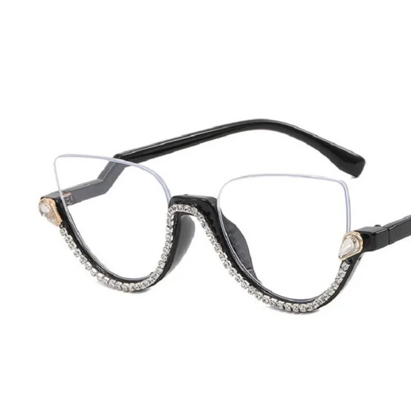 Transparent Cat Eye Prescription Glasses Frame Women Men Eyewear Optical Spectacle Diamond Clear Lens Eyeglasses Eyeglass Frames