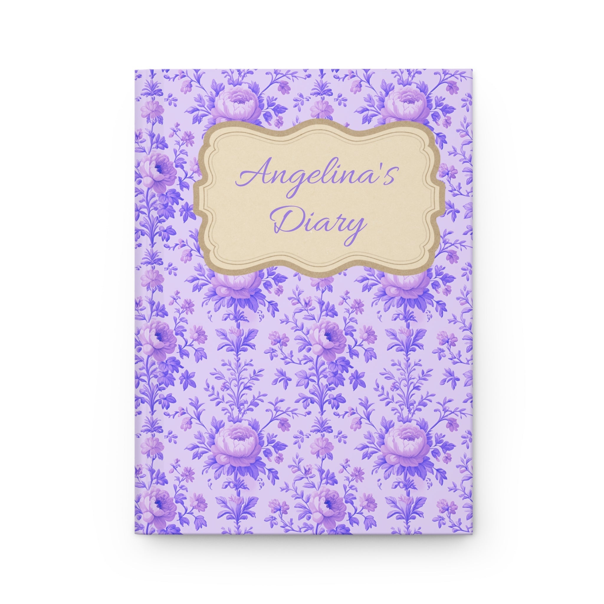 Custom Name Floral Hardcover Journal Elegant Purple Diary Personalized Notebook Gift For Writers Planner Keepsake Personal Organisers