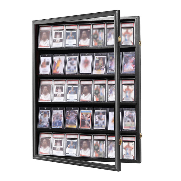 Large Sports Card Display Cases. Wooden Uv Protected Acrylic Fronts. For Football Basketball Hockey Cards. Display Stands