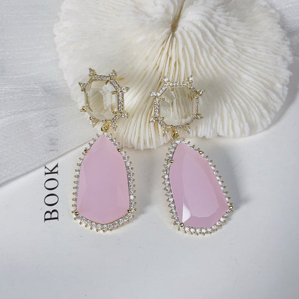 Veile Studios Fashionable Elegant Geometric Star Treasure Micro Paved Zircon Earrings