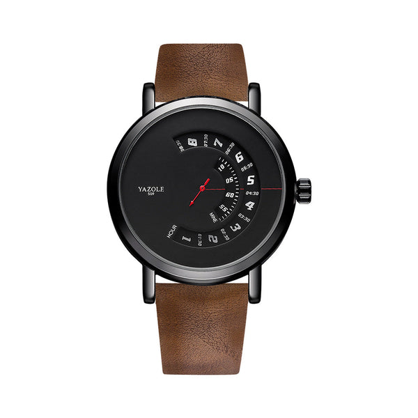 Fashion Rotary Non Mechanical Quartz Watch Men's Wristwatch Yazole Watches
