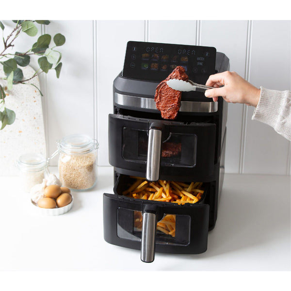 13L Dual Zone 2300W Double Stack Air Fryer With Foldable Top Display Air Fryers