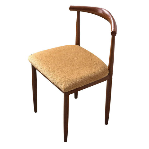 Light Brown Fur Stretch Chair Seat Cover For Dining Kitchen Washable Removable Slipcovers