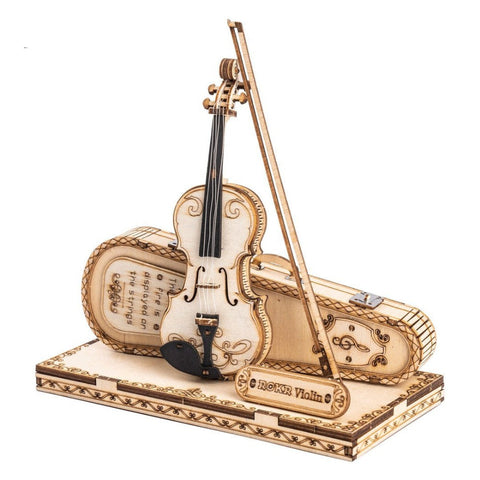 Robotime Rokr Violin Capriccio Model 3D Wooden Puzzle Easy Assembly Kits Musical Diy Gifts For Boys&Girls Building Blocks Tg604k