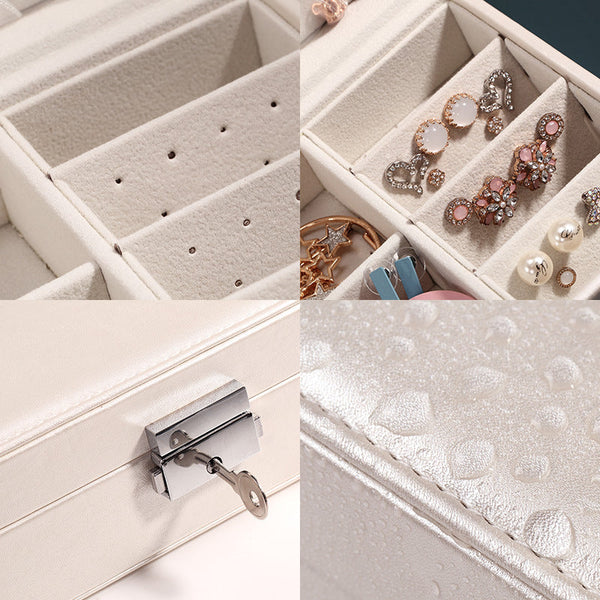 Veile Studios Faux Leather Locking Single Layer Jewellery Storage Box Jewellery Boxes