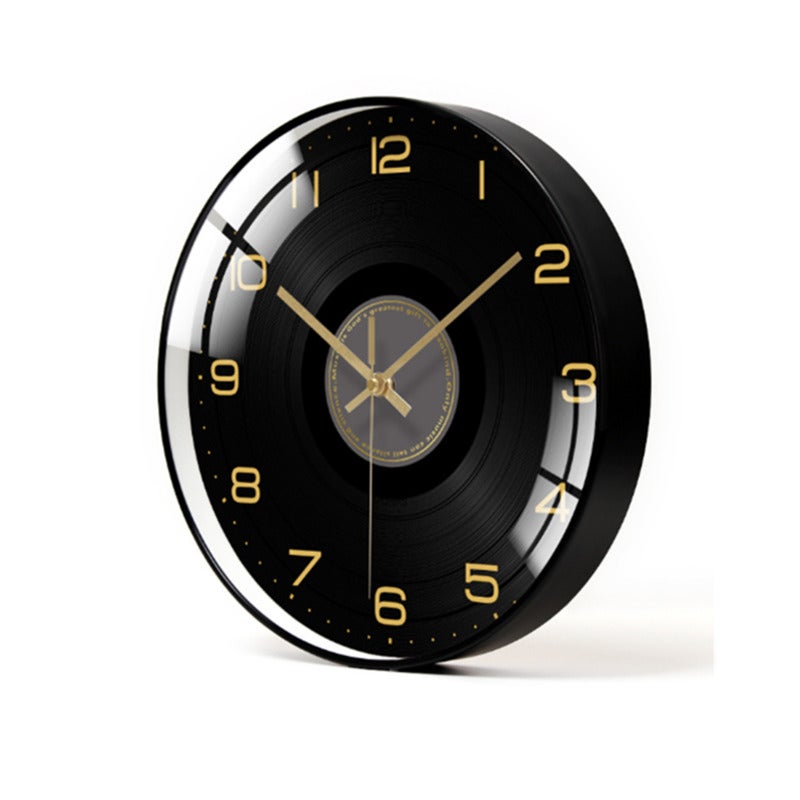 14 Inch Simple All Black Classic Mute Wall Clock Living Room Office Decoration Wall Clocks