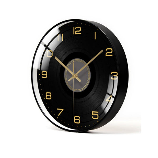 14 Inch Simple All Black Classic Mute Wall Clock Living Room Office Decoration Wall Clocks