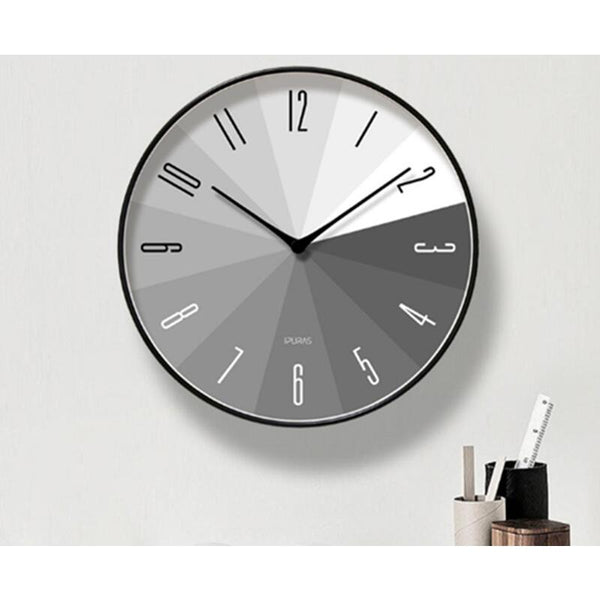 14 Inch Simple Gradient Gray Classic Mute Wall Clock Home Living Room Office Decoration