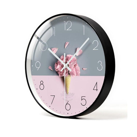 14 Inch Simple Petals Classic Mute Wall Clock Home Living Room Office Decoration